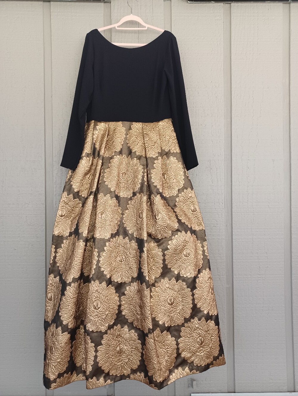 Theia Jacquard Skirt Long sleeve Ball Gown Dress Size 16 Women Party Cocktail